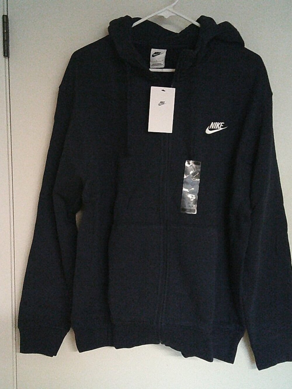 NEW NIKE SPORTSWEAR "Club Fleece Hoodie" MEN'S NAVY PULLOVER LARGE BV2645-410
